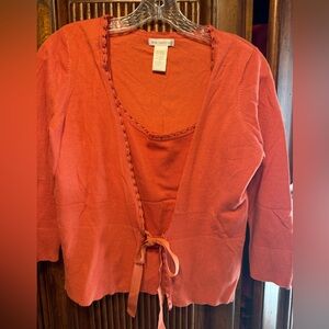 Worthington Women's Cardigan and Tank Set - Rich Orange
Size Medium 
NWOT